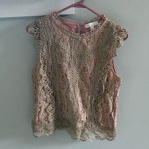 Elegant Lace Sleeveless Top from Anthropologie